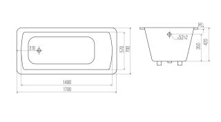 Ванна чугунная Goldman Elite ET17070 170x70см с ножками